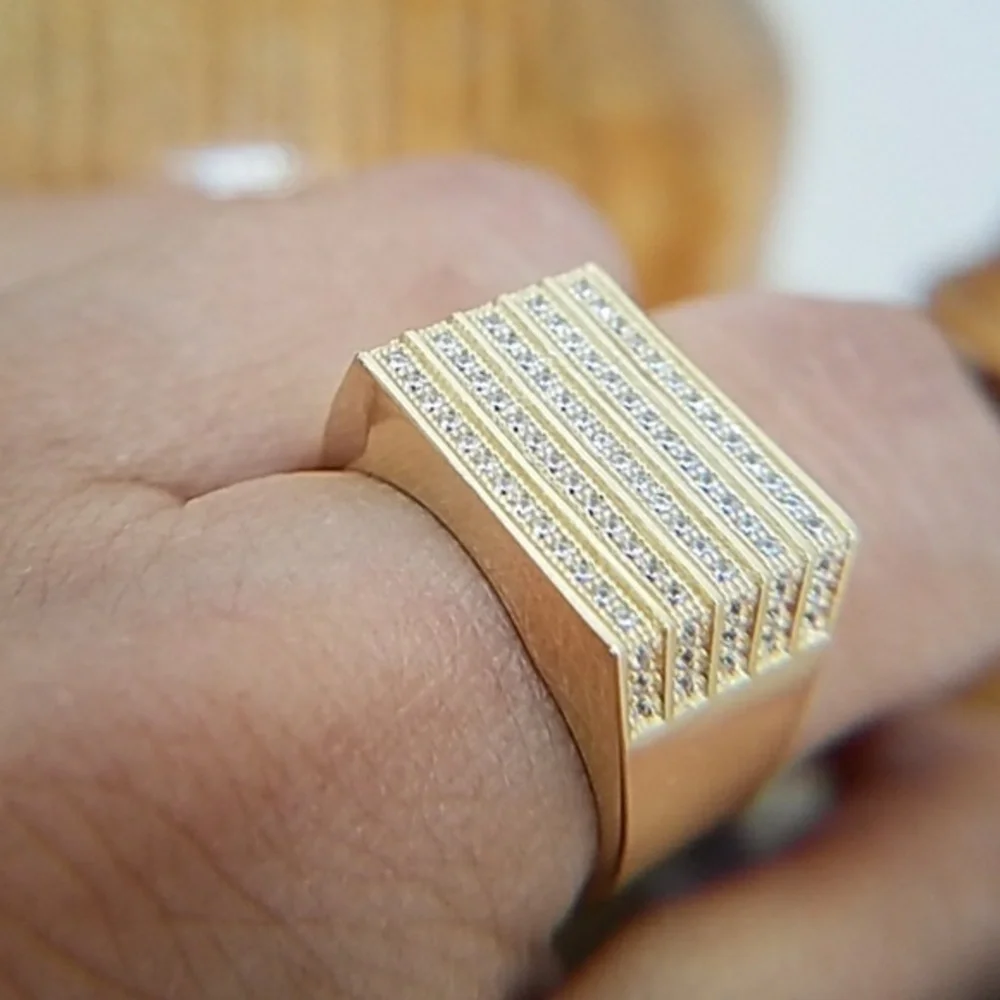 14k Gold plated Men's Wedding Band Ring
